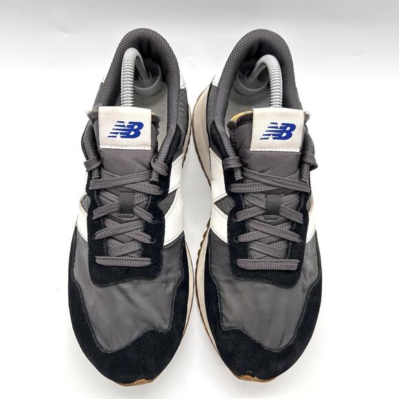 New Balance 237 Shoes Mens Size 9 Black White Suede Nylon Retro Running MS237GA - Picture 3 of 10